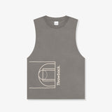 Hybrid Full Court Oversized Tank - Washed Grey
