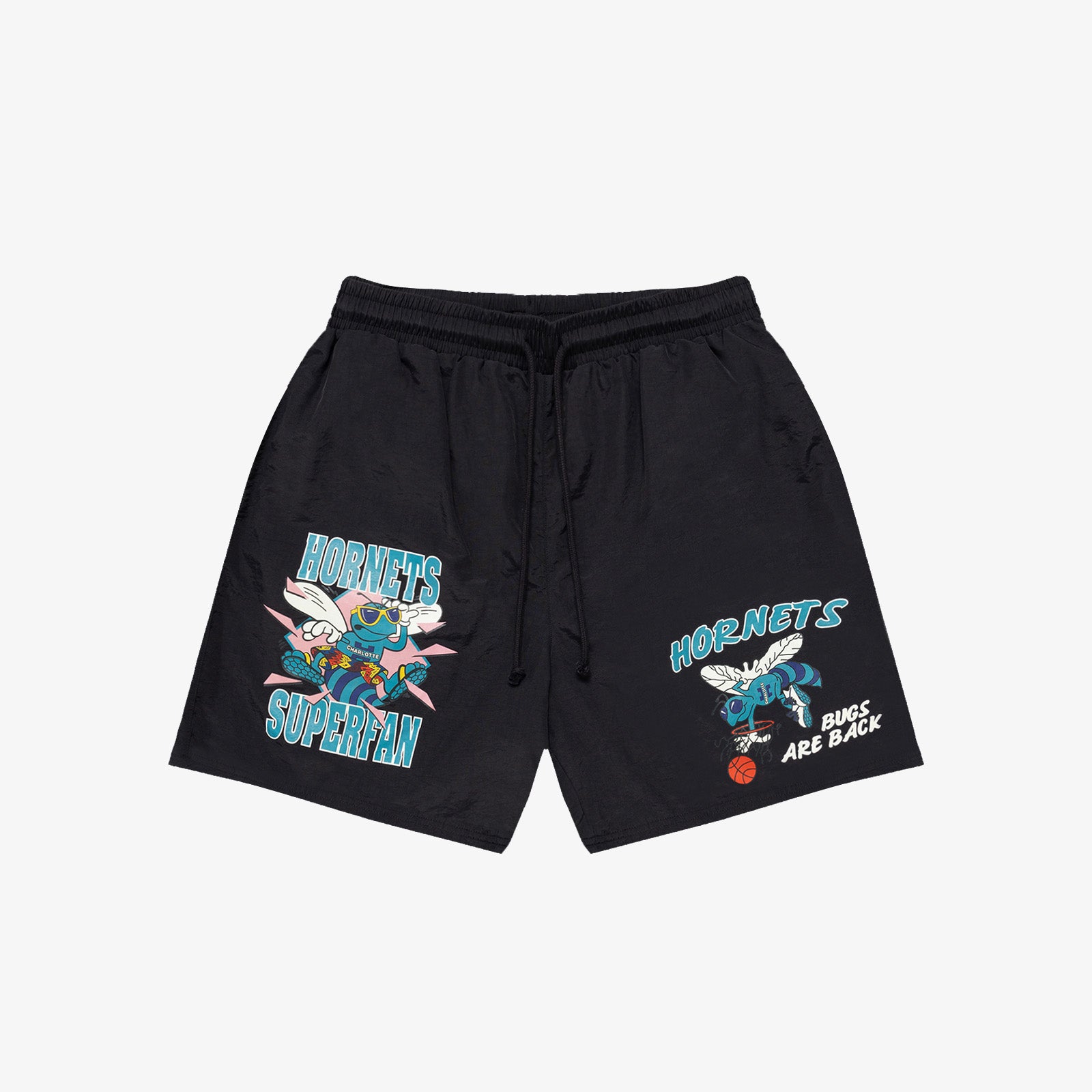 Charlotte Hornets Bugs Are Back Shorts Black – Throwback