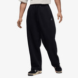 Brooklyn Fleece Oversized Open-Hem Pants - Black/Sail