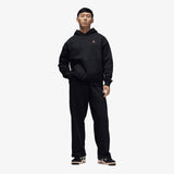 Brooklyn Fleece Oversized Open-Hem Pants - Black/Sail