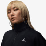 Brooklyn Fleece Women's 1/4 Zip Women's Sweatshirt - Black/White