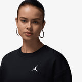 Brooklyn Fleece Women's Crew Sweatshirt - Black/White