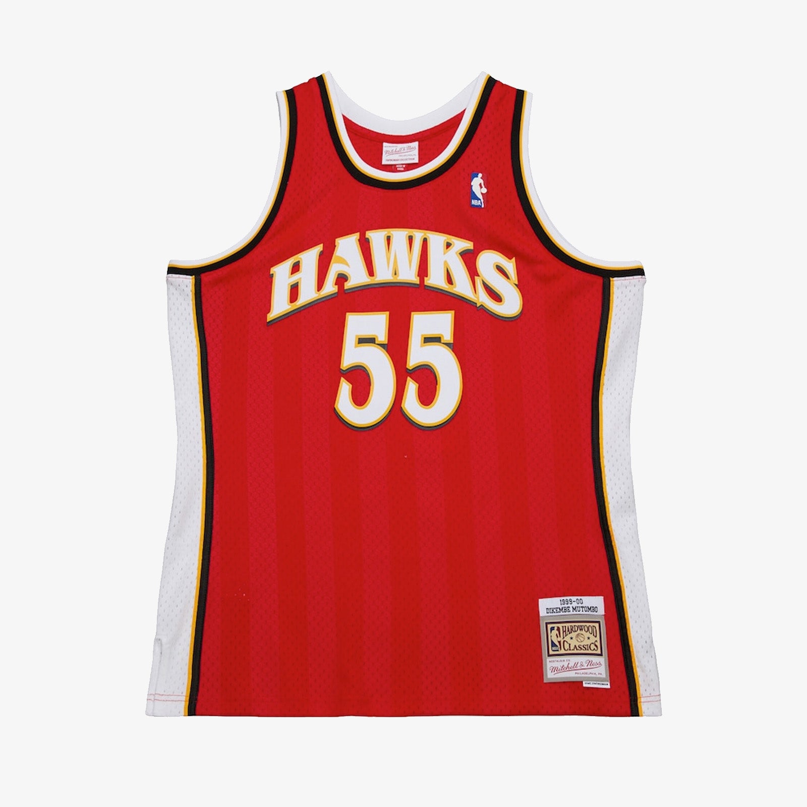 Dikembe Mutombo Atlanta Hawks 99 00 HWC Swingman Jersey Red Throwback