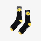 Smiley Sunrise Crew Socks - Black