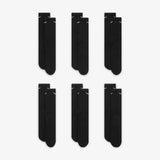 Everyday Cushioned Training Crew Socks (6 Pairs) - Black/White