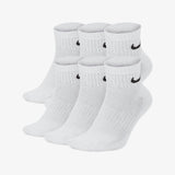 Everyday Cushioned Training Ankle Socks (6 Pairs) - White/Black