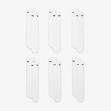 Everyday Cushioned Training Crew Socks (6 Pairs) - White/Black