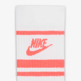 Sportswear Dri-FIT Everyday Essential Crew Socks (3 Pairs) - White/Hot Punch
