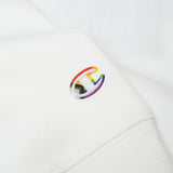 Lifestyle Jacquard Twill Pride Crew - White