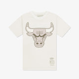 Chicago Bulls Tonal Bleached Logo Tee - Unbleached