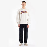 Los Angeles Lakers Jersey Wordmark Crew Sweatshirt - White Marle