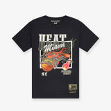 Miami Heat Flames Tee - Faded Black