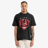 Miami Heat Beveled Tee - Faded Black