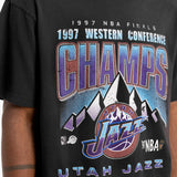 Utah Jazz 1997 Western Conference Champs Vintage Tee - Faded Black