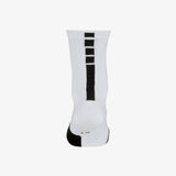 Elite Basketball Crew Socks - White/Black