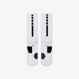 Elite Basketball Crew Socks - White/Black