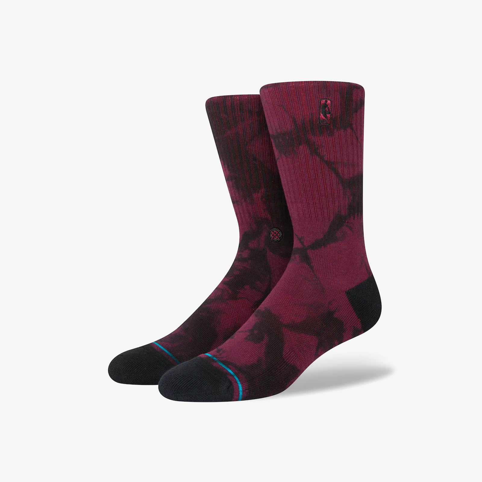 Stance NBA Logoman Dye Crew Socks Maroon – Throwback