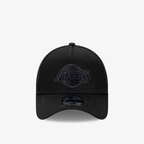Los Angeles Lakers 9Forty A-Frame Snapback - Black on Black - Front