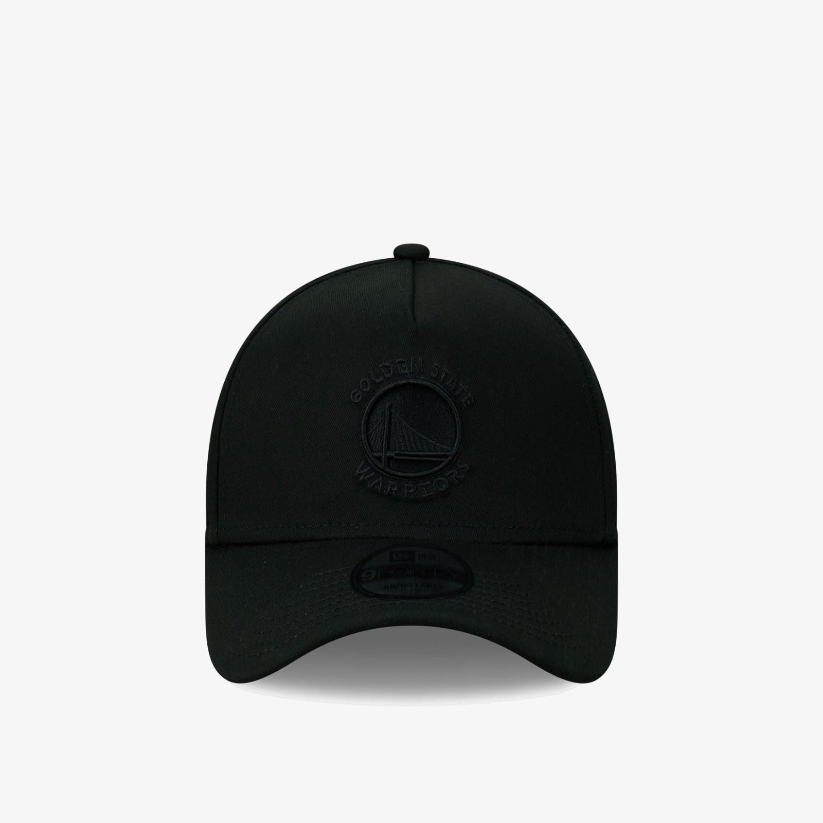 Golden State Warriors 9Forty A-Frame Snapback - Black on Black - Front