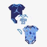 Jordan 23 Jersey 3PK Baby Bodysuit Set - University Blue