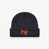 Throwback 'New York or Nowhere' Cable Beanie - Navy