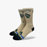 Milwaukee Bucks City Edition NBA Crew Socks - Cream