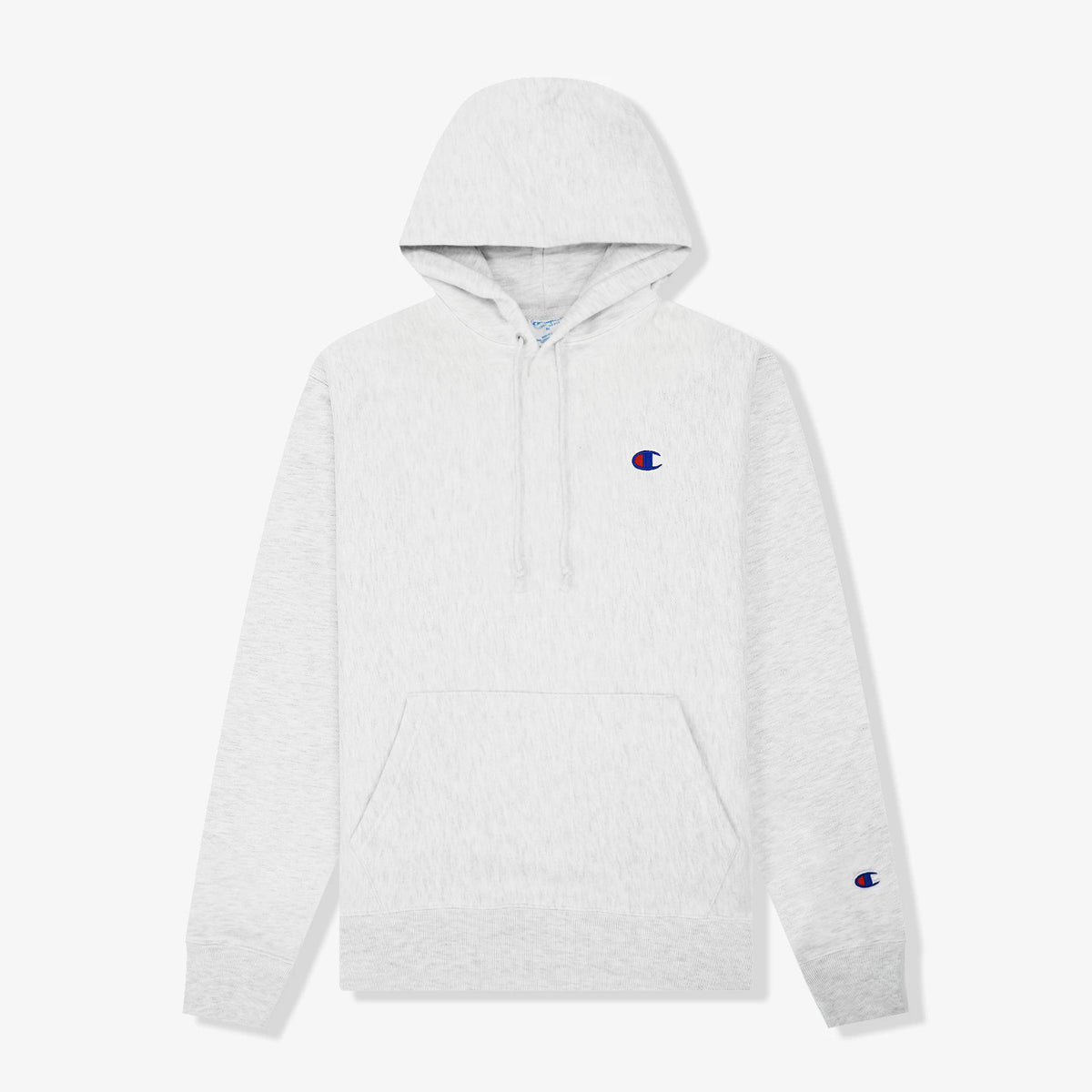 Reverse Weave Small C Hoodie Silver Grey Throwback