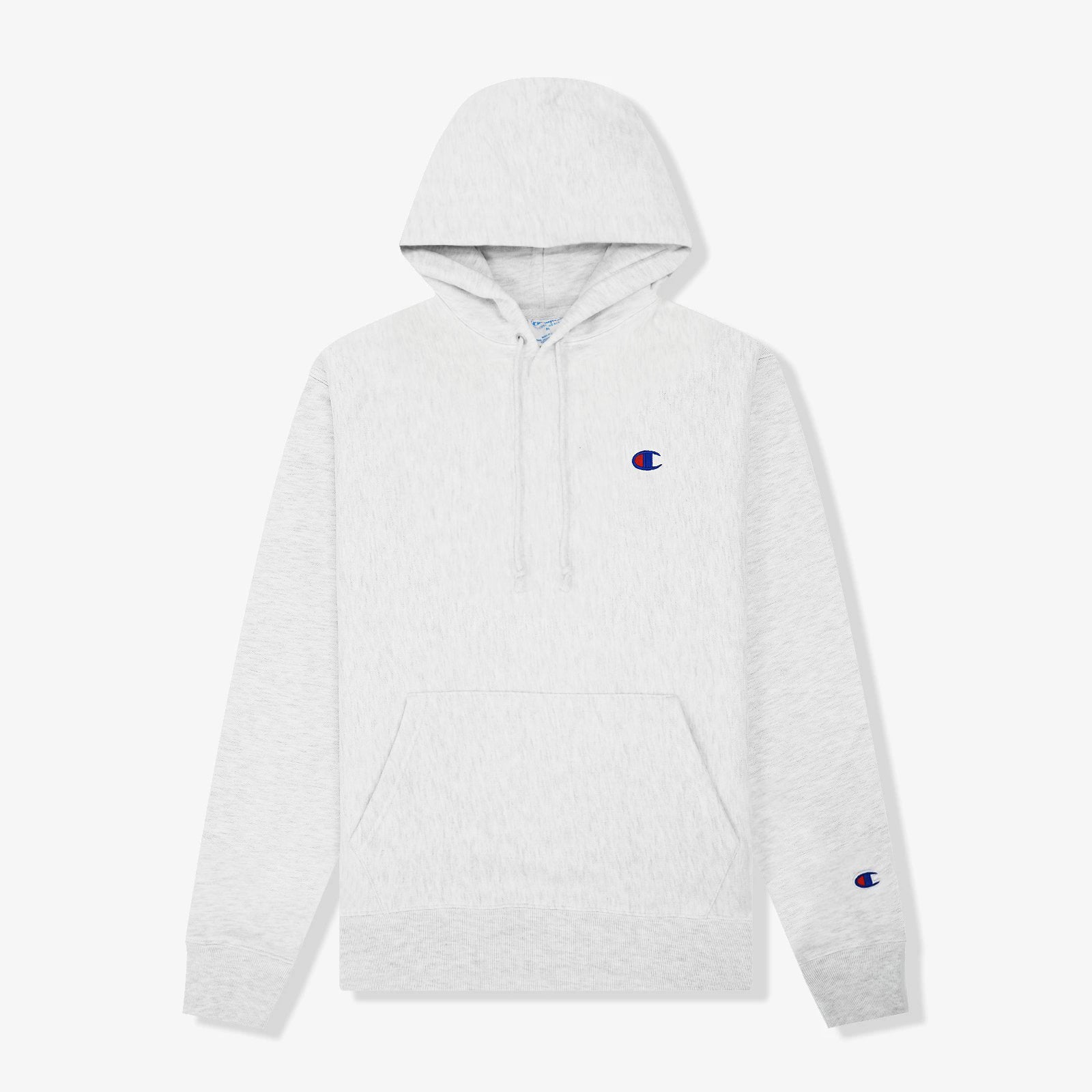 Reverse Weave Small C Hoodie Silver Grey Throwback