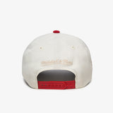 Chicago Bulls Corduroy Visor Pro Crown Snapback - White Cream/Red
