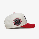 Chicago Bulls Corduroy Visor Pro Crown Snapback - White Cream/Red