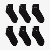 Everyday Cushioned Training Ankle Socks (6 Pairs) - Black/White