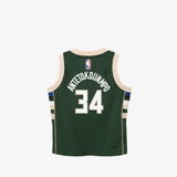 Giannis Antetokounmpo Milwaukee Bucks Icon Edition Kids Swingman Jersey - Green