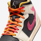 Women's Air Jordan 1 Mid SE Edge - Pale Ivory/Racer Pink-Black-Muslin