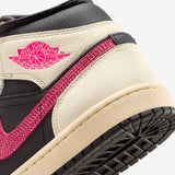 Women's Air Jordan 1 Mid SE Edge - Pale Ivory/Racer Pink-Black-Muslin
