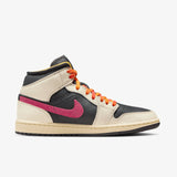 Women's Air Jordan 1 Mid SE Edge - Pale Ivory/Racer Pink-Black-Muslin