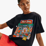Women's Oversized 'Flower Shop' Graphic T-Shirt - Black