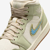 Women's Air Jordan 1 Mid SE - Olive Aura/Pearl White-Lawn