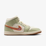 Women's Air Jordan 1 Mid SE - Olive Aura/Pearl White-Lawn