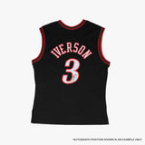 Autographed Allen Iverson Philadelphia 76ers 00-01 HWC Swingman Jersey - Black