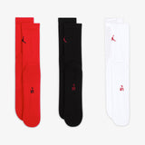 Jumpman Everyday Max Crew Socks (3 Pairs) - Red/Black/White