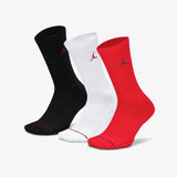 Jumpman Everyday Max Crew Socks (3 Pairs) - Red/Black/White
