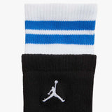 Jumpman MVP Crew Youth Socks - Black/White/Blue (3 Pairs)