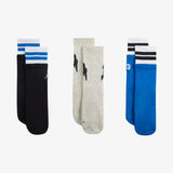 Jumpman MVP Crew Youth Socks - Black/White/Blue (3 Pairs)