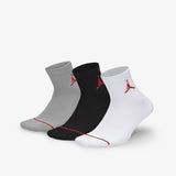 Jumpman Cotton Youth Quarter Socks (3 Pairs) - Grey