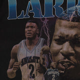 Larry Johnson Charlotte Hornets Player & Stats T-Shirt - Black