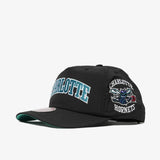 Charlotte Hornets Nylon Stacked Origins Snapback - Black