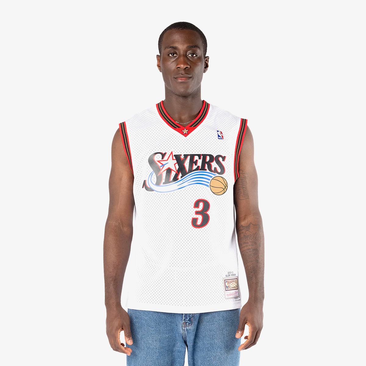 Allen Iverson Philadelphia 76ers 00 01 HWC Swingman Jersey White
