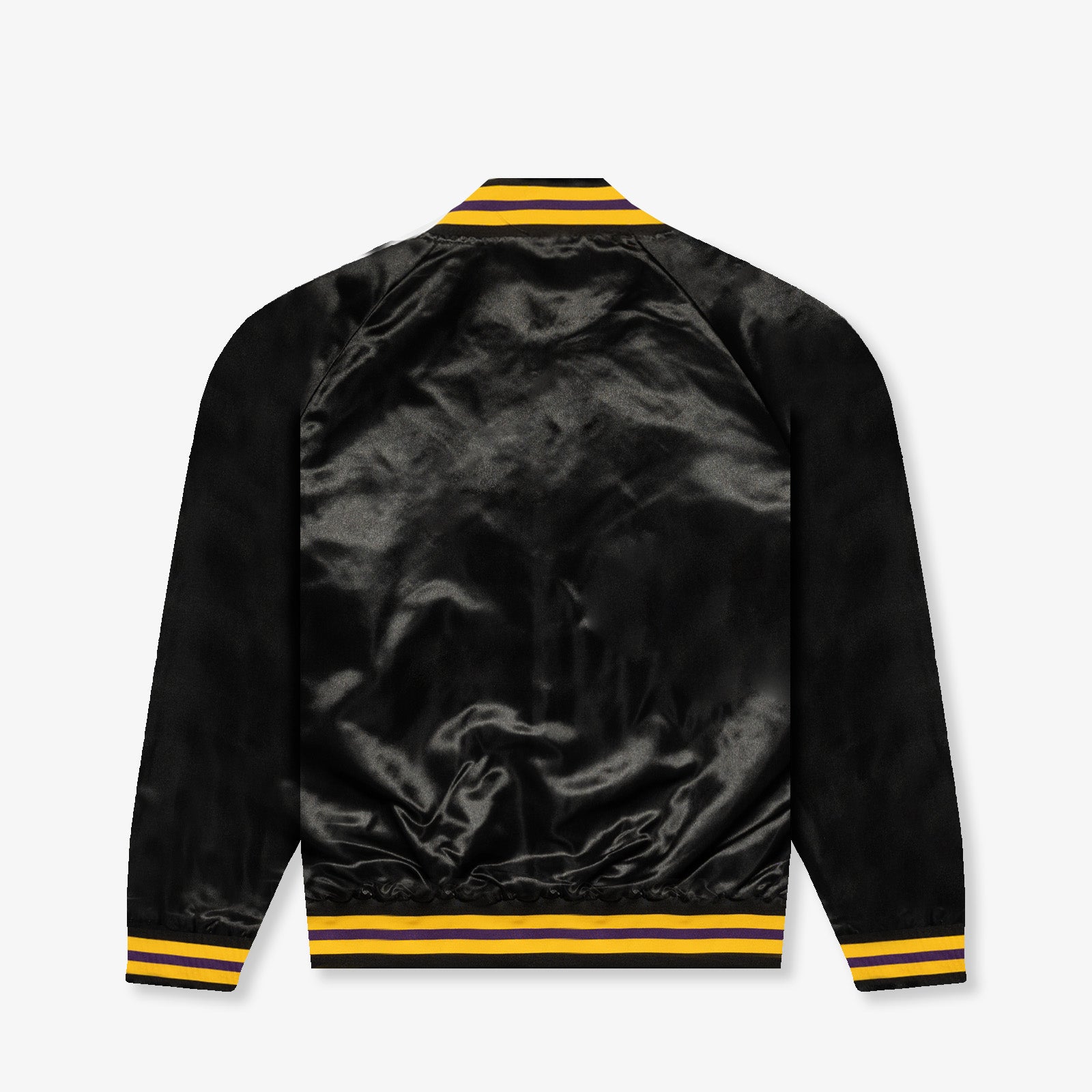Los Angeles Lakers Lightweight Satin Jacket Black Throwback