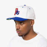 Philadelphia 76ers Vintage Letter Snapback - White/Cream/Blue