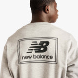 NB Woven Label Crewneck Sweatshirt - Ash Heather